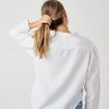 French Riviera-style organic linen shirt in whisper white
