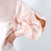 Elegant Silk Blouse With Split Sleeves In Bisque